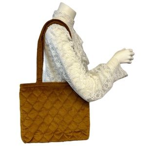 Vintage Y2k Quilted Tote Bag Large Plush Pockets Hand Made Travel Boho Hippie